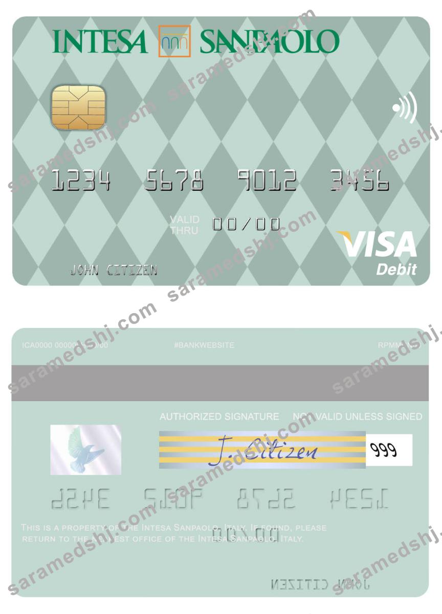 Italy Intesa Sanpaolo visa debit card